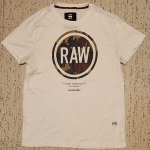 G-Star Raw Gepston Off White Camo Big Spellout Logo Regular Fit T-Shirt